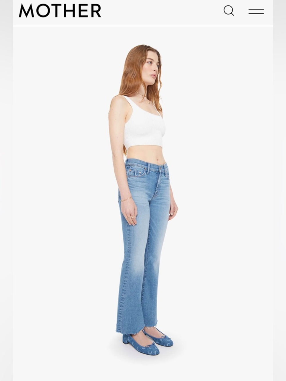 Mother Denim The Weekender Fray Women's Mid-Rise Flare Jeans 25 - Picture 3 of 16